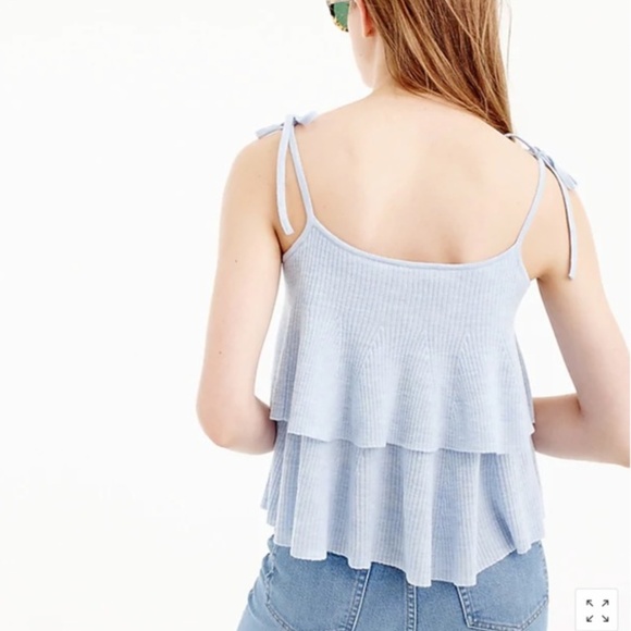 NWT J.CREW 100% Merino Wool Tiered Knit Tank Top - Picture 3 of 8